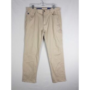 Stitch Britches Pants Mens 36x32 Beige Khakis 5 Pockets Straight Golf Performanc